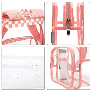 mommore Clear Backpack Durable Transparent School Bag