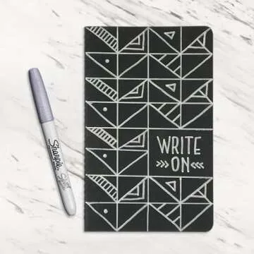 Sharpie Metallic Permanent Markers, Fine Tip Marker Set, Perfect Markers For Black Paper Or Dark Surfaces, Art Markers, Poster Markers, Silver, 12 Count