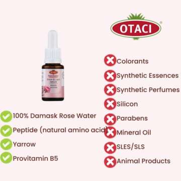 OTACI Rose Passion Brow and Lash Serum, Lash Growth Eyelash Growth Natural