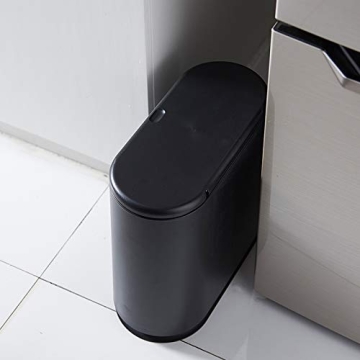 Sooyee Slim 10 Liter Black Trash Can - Stylish & Practical