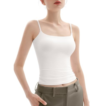 Stylish PUMIEY Women's White Tank Top for Summer Wear