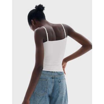 Stylish PUMIEY Women's White Tank Top for Summer Wear