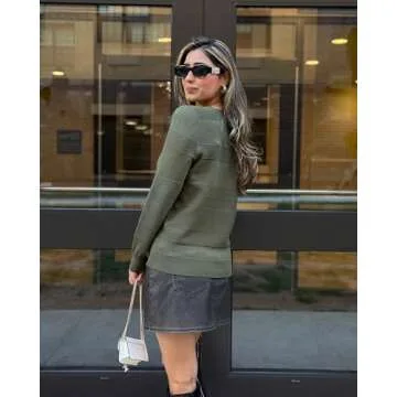 Arach&Cloz Women's Fall Sweater 2024 Trendy Crochet Tops