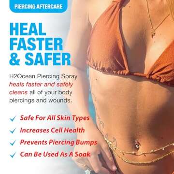 H2Ocean Patented Piercing Aftercare Spray Sea Salt Saline 4oz