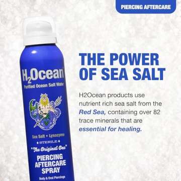 H2Ocean Sea Salt Spray for Piercing Care - 4oz Spray