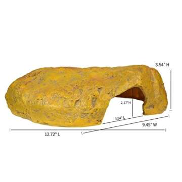 Cosyall Reptile Hide Snake Cave Large Simulation Stone Resin Hideout Leopard Gecko Lizard Tank Acces...