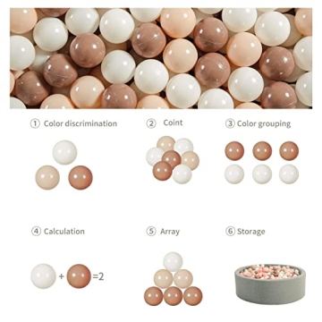 GOGOSO Safe Brown Ball Pit Balls for Kids 100pcs