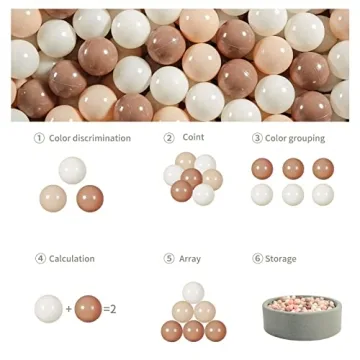 GOGOSO Safe Brown Ball Pit Balls for Kids 100pcs