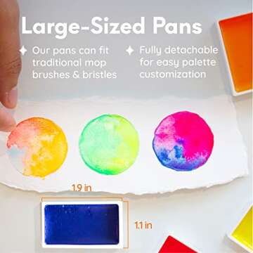 Mozart Neon Komorebi Watercolor Paint Set - Set of 6 Premium Glow Colors - Portable and Light Weight - Perfect for Artists, Students, Kids and Hobbyists.