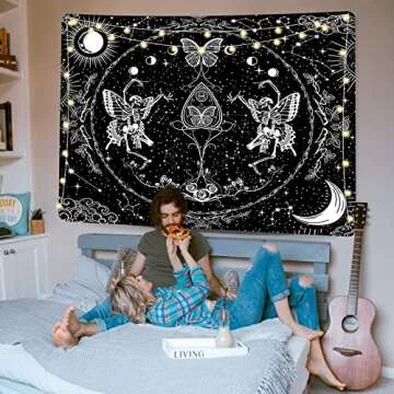 KJHL Skull Tapestry Large Gothic Butterfly Aesthetic