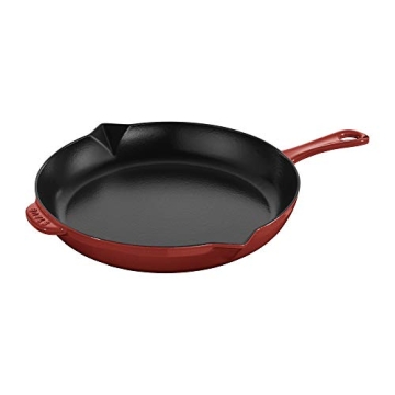 STAUB Enamel Cast Iron Fry Pan - 12-inch Cherry