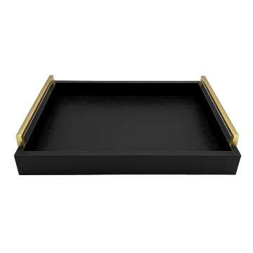 Montecito Home Faux Leather Tray for Elegant Serving