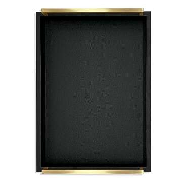 Montecito Home Faux Leather Tray for Elegant Serving