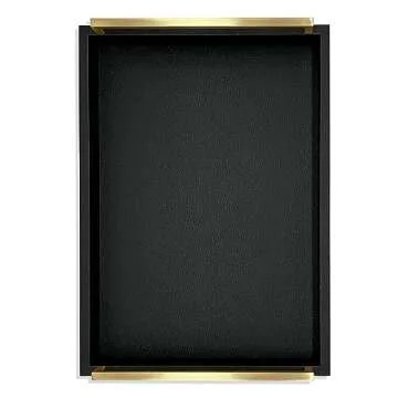 Montecito Home Faux Leather Tray for Elegant Serving