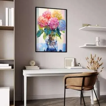 Hydrangea Diamond Painting Kits for Adults-Flowers Diamond Art Kits for Adults,5D Diamond Painting F...