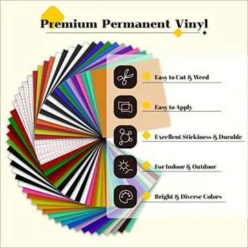 HTVRONT Permanent Vinyl 57 Pack for Cricut - 12x12 Bundle