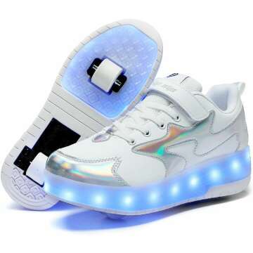 Light Up Roller Shoes for Kids - LED Wheel Skates for Girls & Boys