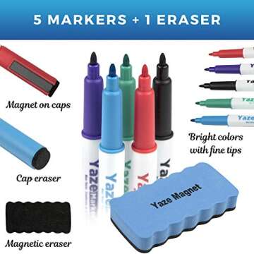 Whiteboard Chore Chart - Magnetic Dry Erase Chore Board for Multiple Kids - Chores White Board for Fridge - 17X12” - 5 Markers & Eraser with Strong Magnet - Family Refrigerator Weekly Planner