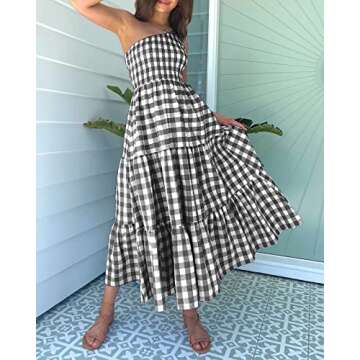 BTFBM Women One Shoulder Sleeveless Casual Summer Dresses 2023 Smocked High Waist Floral Flowy Beach...