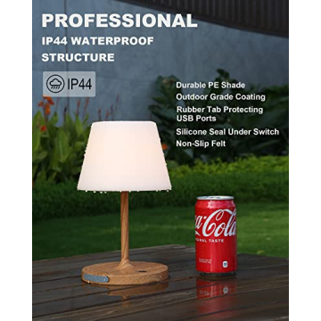 WEILAILUX Cordless Waterproof Table Lamp for Outdoor Use