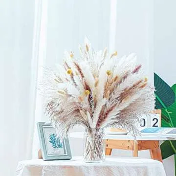 100PCS Dried Pampas Grass - Boho Home Decor