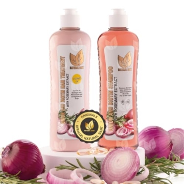 NATURAL SANT - Onion Biotin and Rosemary Shampoo & Treatment Set for Stronger, Thicker and Longer Ha...