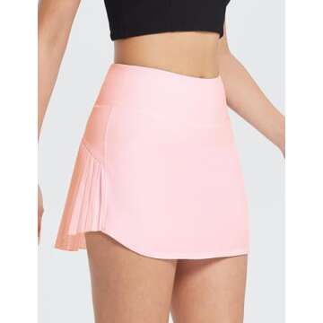 BALEAF Women's Pleated Tennis Skirts High Waisted Lightweight Athletic Golf Skorts Skirts with Short...