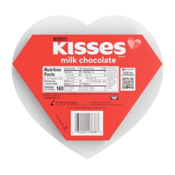 HERSHEY'S Kisses Milk Chocolate Candy Heart Box 6.5 Oz