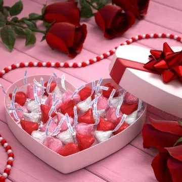 HERSHEY'S Kisses Milk Chocolate Candy Heart Box 6.5 Oz