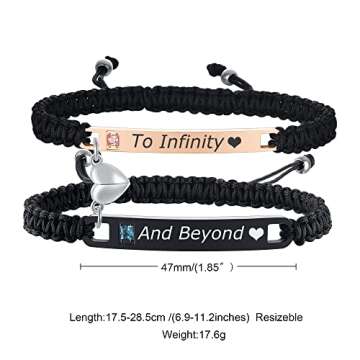 MEALGUET to Infinity and Beyond Couple Bracelet,Hand Braided Couple Bracelets Set Mutual Attraction ...