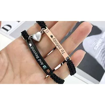 MEALGUET to Infinity and Beyond Couple Bracelet,Hand Braided Couple Bracelets Set Mutual Attraction Relationship Bracelet Personalized Gift for Men Women, Handmade