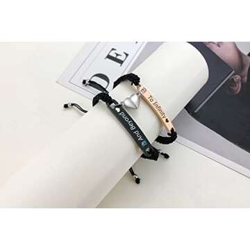 MEALGUET to Infinity and Beyond Couple Bracelet,Hand Braided Couple Bracelets Set Mutual Attraction Relationship Bracelet Personalized Gift for Men Women, Handmade