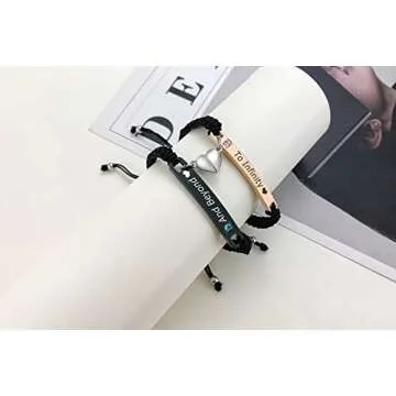 MEALGUET to Infinity and Beyond Couple Bracelet,Hand Braided Couple Bracelets Set Mutual Attraction Relationship Bracelet Personalized Gift for Men Women, Handmade