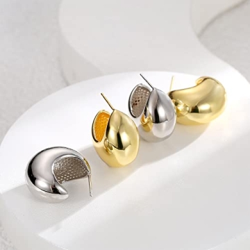 Stylish Brass Teardrop Chunky Earrings for Women