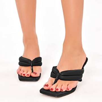 Stylish Rilista Women's Quilted Thong Heels Sandals