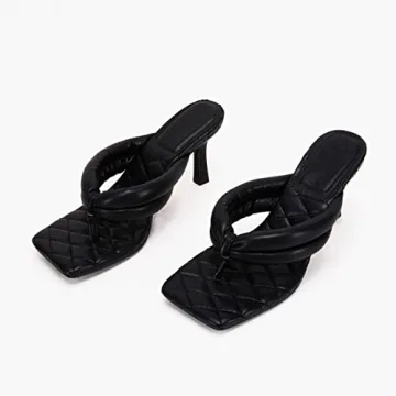 Stylish Rilista Women's Quilted Thong Heels Sandals