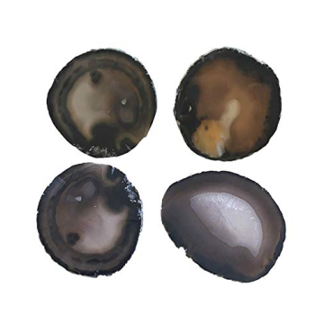 JIC Gem Natural Agate Coasters Set 4 - Unique Home Décor