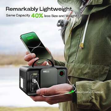 ACACIA 92.16Wh Portable Power Station 25600mAh Camping Solar Generator,Lithium Battery Power with 10...