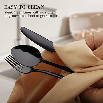 KINGSTONE Black Flatware Set for 4 - 20 Piece Set