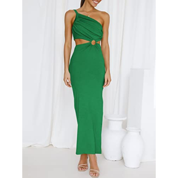 Stylish ANRABESS One Shoulder Maxi Dress for Summer 2024