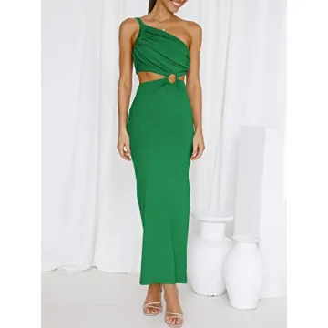Stylish ANRABESS One Shoulder Maxi Dress for Summer 2024
