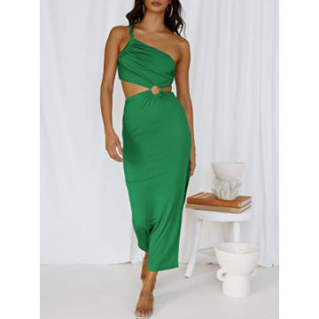 Stylish ANRABESS One Shoulder Maxi Dress for Summer 2024