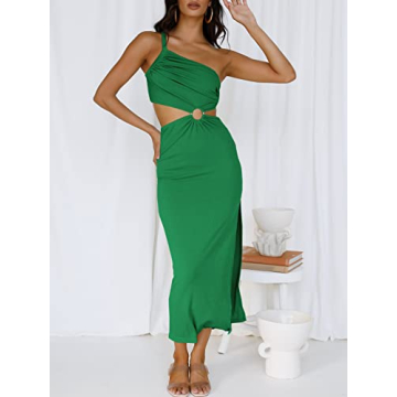 Stylish ANRABESS One Shoulder Maxi Dress for Summer 2024