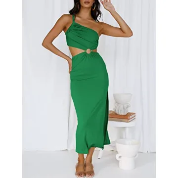 Stylish ANRABESS One Shoulder Maxi Dress for Summer 2024