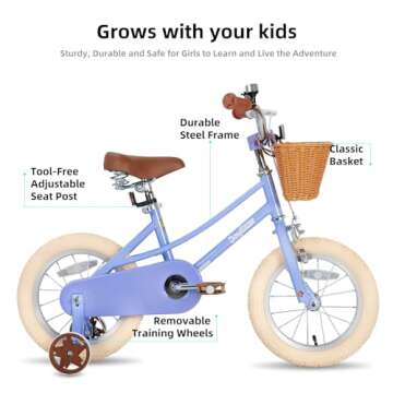 JOYSTAR 14 inch Kids Bike for Toddlers 3-5 Years (39"-47") Girls, Girls Bike with Training Wheels & ...