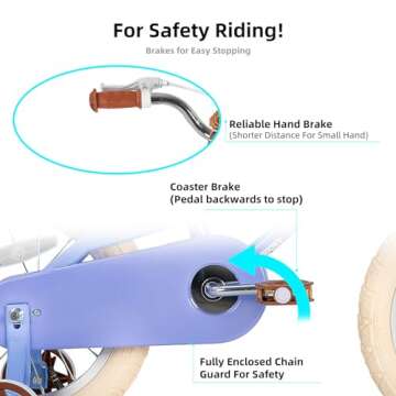 JOYSTAR 14 inch Kids Bike for Toddlers 3-5 Years (39"-47") Girls, Girls Bike with Training Wheels & Basket, Kids' Bicycle Purple