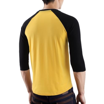 KNQR Men's Casual Slim Fit 3/4 Sleeve Athletic Tee