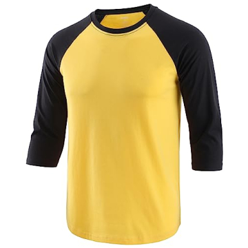 KNQR Men's Casual Slim Fit 3/4 Sleeve Athletic Tee