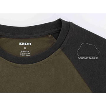 KNQR Men's Casual Slim Fit 3/4 Sleeve Athletic Tee