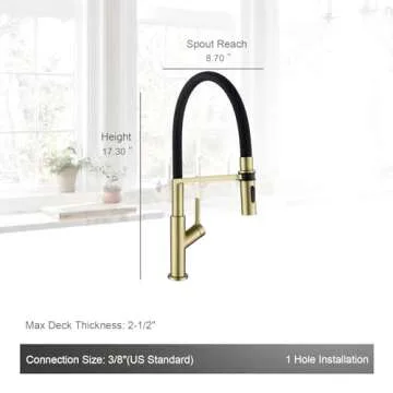 AguaStella AS75CB Champagne Bronze and Black Kitchen Sink Faucet with Pull Down Sprayer Single Handl...